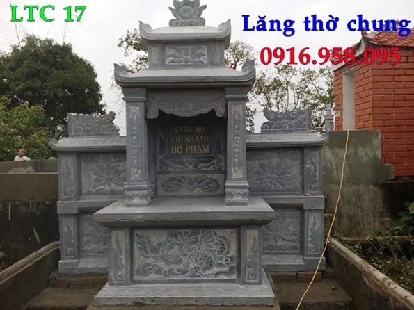 lăng mộ đá đẹp, long đình đá hai mái