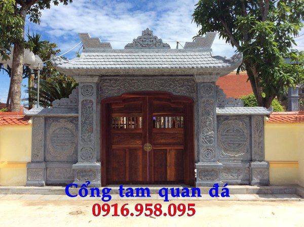 Cổng đá đẹp, mẫu cổng tam quan chùa đẹp 2018