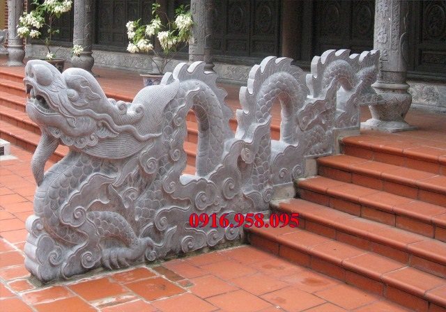 Rồng đá đẹp lắp đặt tại đình làng Việt Nam