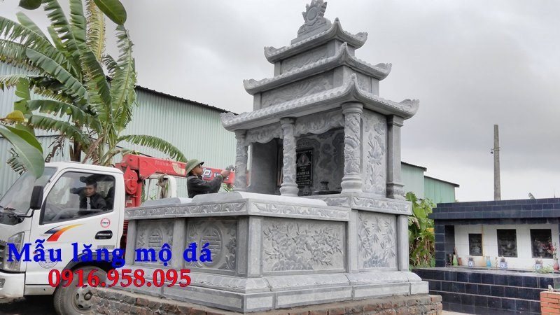 Bán báo gia mẫu mộ đôi gia đình ba mái bằng đá đẹp nhất hiện nay toàn quốc 05