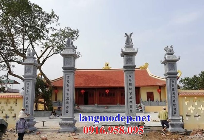Các mẫu cổng tam quan đình đền chùa bằng đá đẹp nhất hiện nay 02