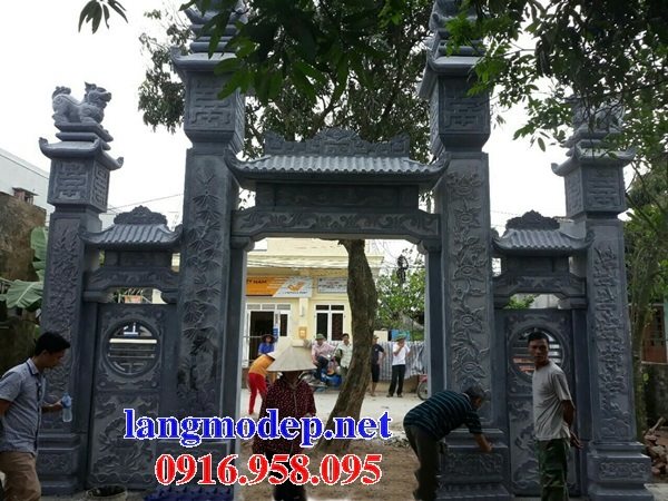 Các mẫu cổng tam quan đình đền chùa nhà thờ từ đường bằng đá đẹp nhất hiện nay 03