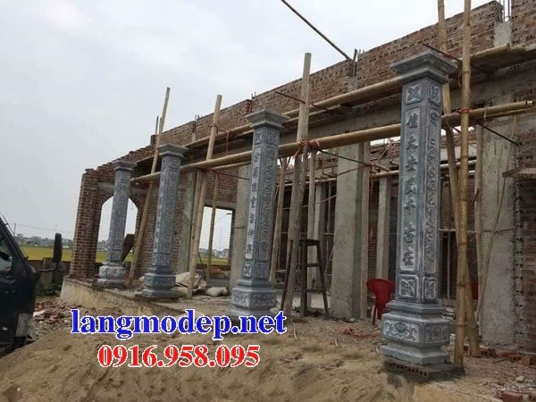 Các mẫu cột đá cột đồng trụ cuốn thư rồng chiếu rồng nhà thờ họ từ đường đẹp bán tại bắc ninh