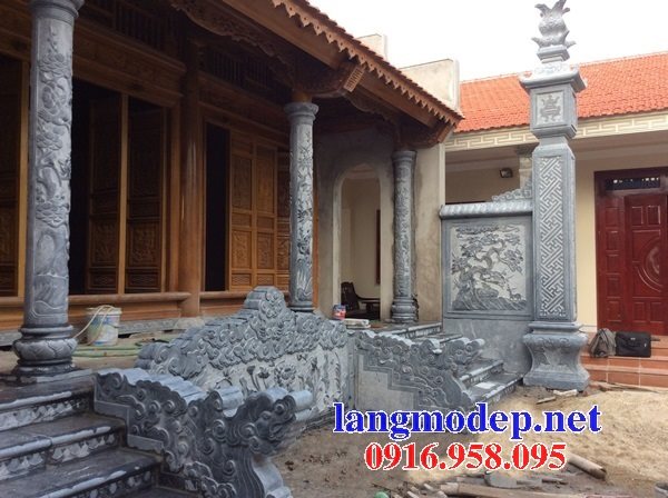 Các mẫu cột đá cột đồng trụ cuốn thư rồng chiếu rồng nhà thờ họ từ đường đẹp bán tại nghệ an