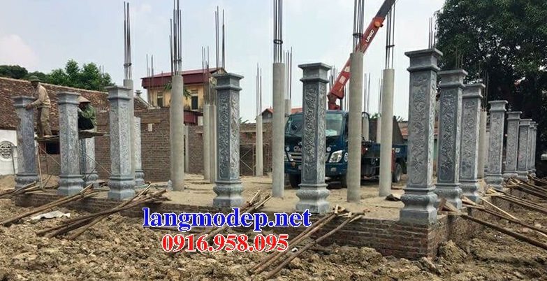 Các mẫu cột đá cột đồng trụ cuốn thư rồng chiếu rồng nhà thờ họ từ đường đẹp bán tại thái bình