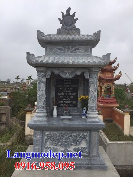 Các mẫu lăng mộ đá nguyên khối cất để hài cốt tro cốt đẹp nhất hiện nay 09