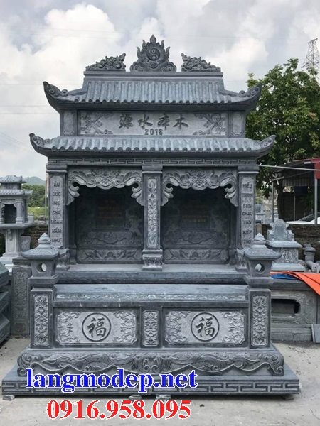 Mẫu mộ đôi hai ngôi liền nhau hai mái bằng đá đẹp nhất hiện nay bán toàn quốc thiết kế hiện đại 08