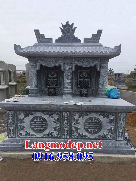 Mẫu mộ đôi hai ngôi liền nhau một mái bằng đá đẹp nhất hiện nay bán toàn quốc thiết kế hiện đại 09