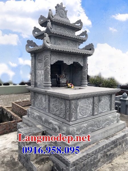 Những mẫu mộ đá đôi đẹp nhất hiện nay có mái che thiết kế hiện đại 03