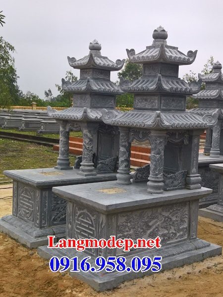 Các mẫu mộ ba mái bằng đá xanh tự nhiên nguyên khối bán tại Nam Định