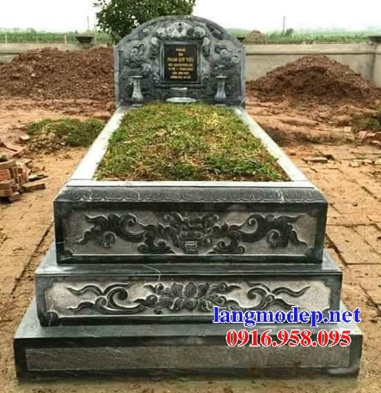Các mẫu mộ đá xanh rêu liền khối tam ba cấp 5 cấp đẹp bán tại Nam Định