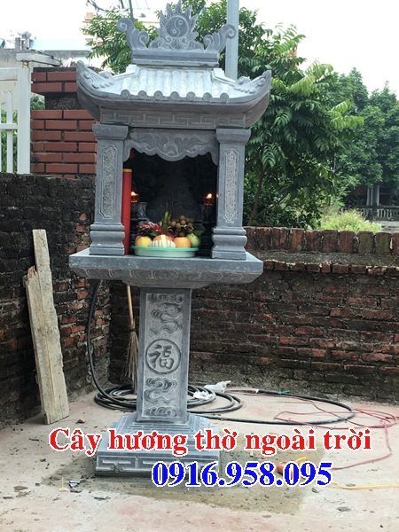 Mẫu bàn miếu thờ ông thiên thần linh ngoài trời đẹp bằng đá