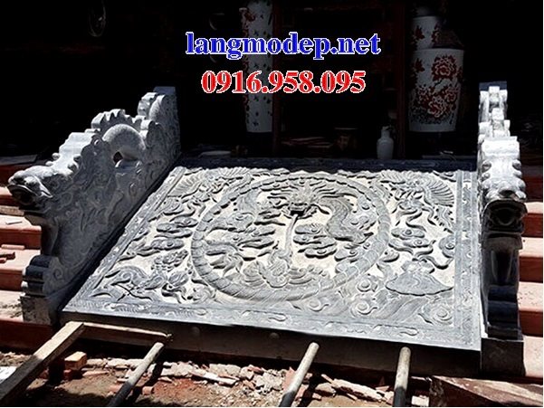 Mẫu chiếu rồng đá bậc thềm nhà thờ họ gia tiên