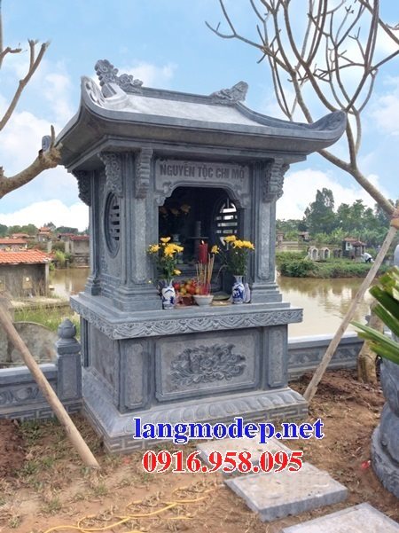 Mẫu miếu thờ thần linh khu lăng mộ gia đình ngoài trời đẹp bằng đá