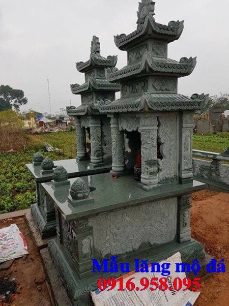 63 Mẫu đôi cây hương thờ chung bằng đá xanh rêu đẹp bán tại Thừa Thiên Huế