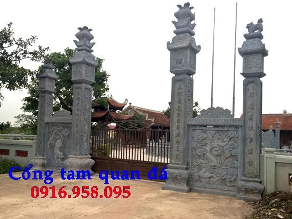 Hình ảnh cổng tứ trụ đình đền chùa miếu bằng đá thanh hóa đẹp