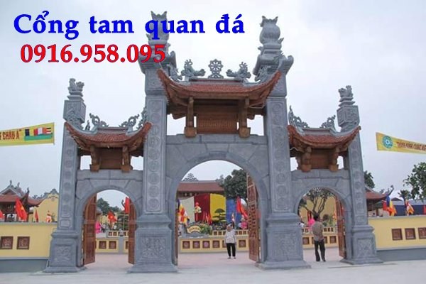 Thiết kế cổng chùa bằng đá đẹp