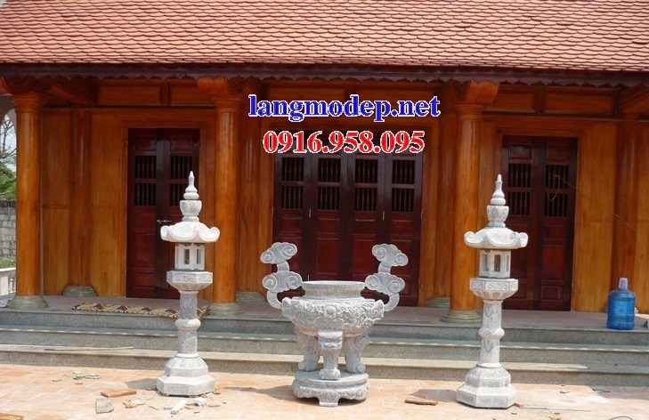 Thiết kế đỉnh lư hương đá tròn đình chùa đẹp