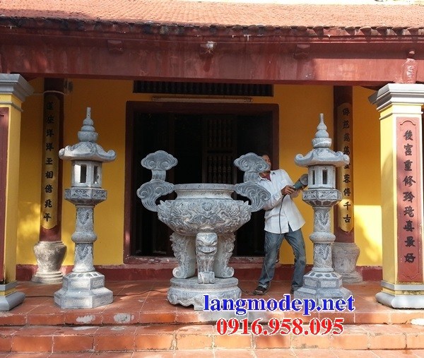 Thiết kế đỉnh lư hương đá đình chùa đẹp kích thước phong thủy