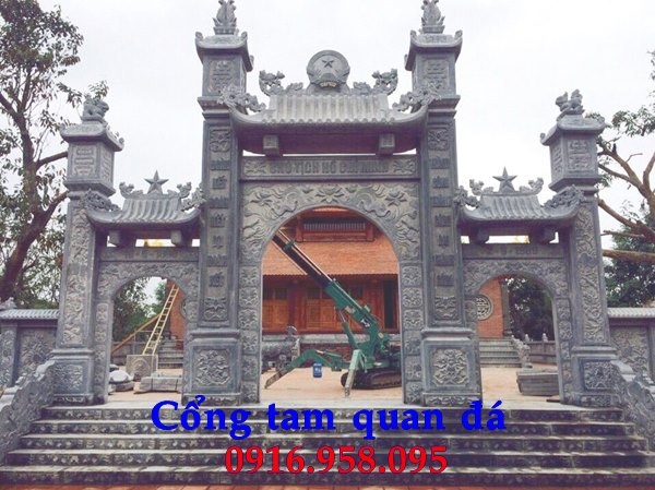 Địa chỉ bán cổng tam quan từ đường nhà thờ họ bằng đá xanh đẹp