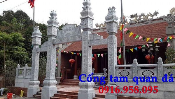 Địa chỉ bán cổng tam quan từ đường nhà thờ họ bằng đá đẹp chạm khắc tinh xảo