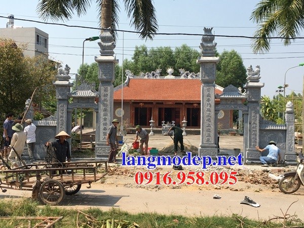 Địa chỉ bán cổng tứ trụ từ đường nhà thờ họ bằng đá ninh bình đẹp
