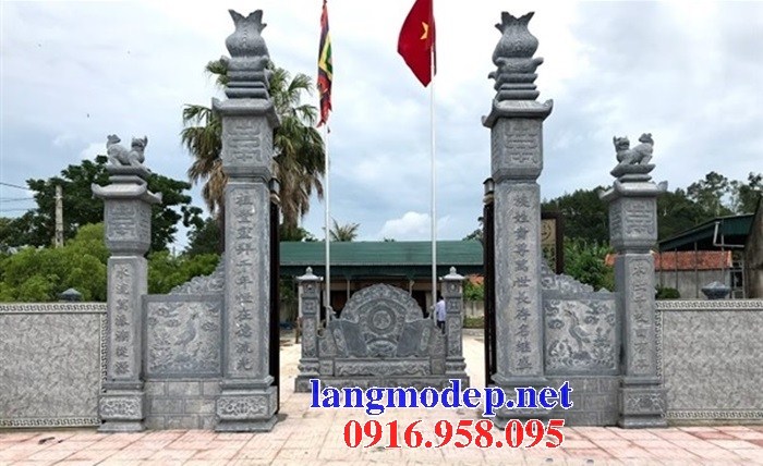 Địa chỉ bán cổng tứ trụ từ đường nhà thờ họ bằng đá xanh đẹp