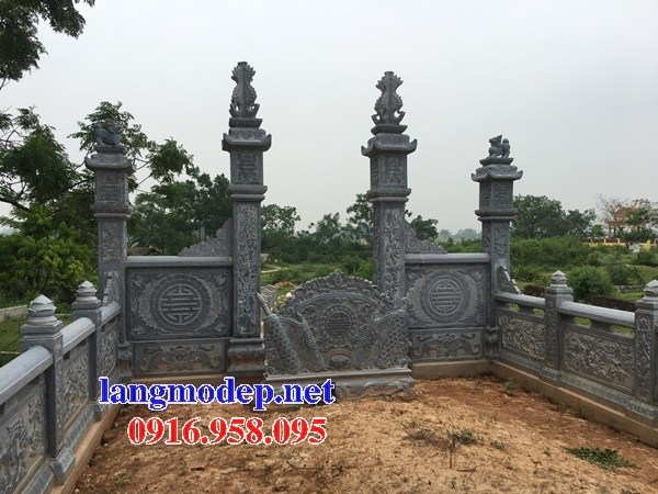 62 Mẫu cuốn thư bức bình phong khu lăng mộ nghĩa trang gia đình dòng họ bằng đá thiết kế hiện đại đẹp tại Hậu Giang