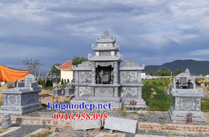 62 Mẫu miếu thờ chung khu lăng mộ gia đình dòng họ bằng đá mỹ nghệ Ninh Bình đẹp tại Hậu Giang