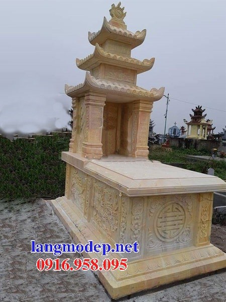 62 Mẫu mộ ba mái bằng đá vàng cao cấp đẹp tại Hậu Giang
