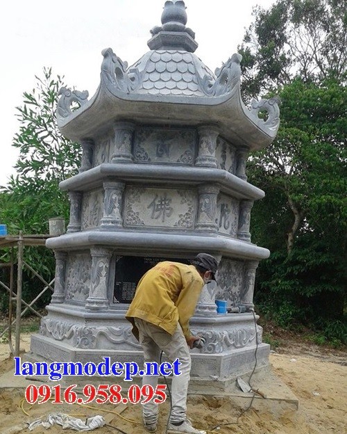 62 Mẫu mộ lục lăng bát giác bằng đá chạm khắc hoa văn đẹp tại Hậu Giang