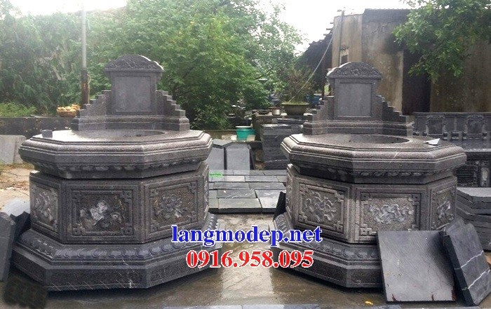 62 Mẫu mộ lục lăng bát giác bằng đá tự nhiên nguyên khối đẹp tại Hậu Giang