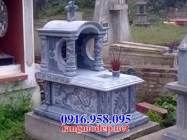 62 Mẫu mộ một mái bằng đá chạm khắc hoa văn đẹp tại Hậu Giang