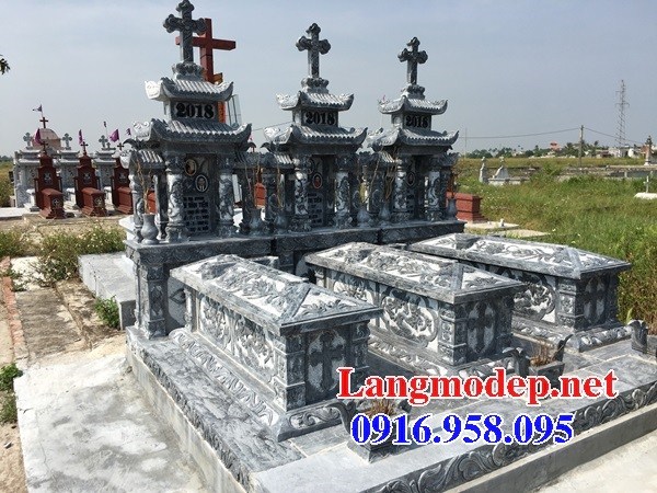 62 Mẫu mộ đạo thiên chúa công giáo bằng đá chạm khắc hoa văn đẹp tại Hậu Giang