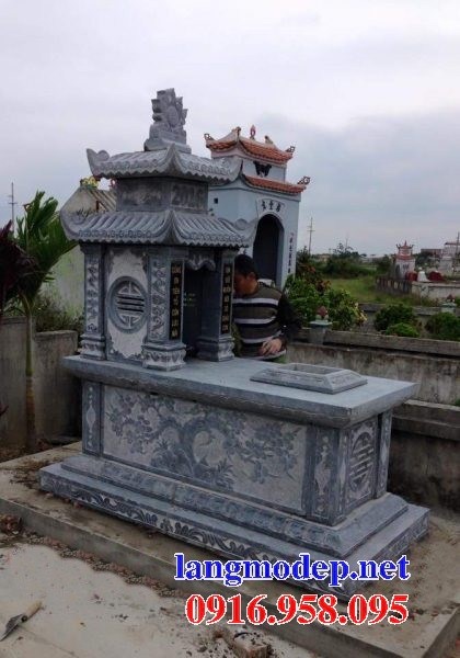 63 Mẫu mộ hai mái bằng đá chạm khắc hoa văn đẹp bán tại Thừa Thiên Huế