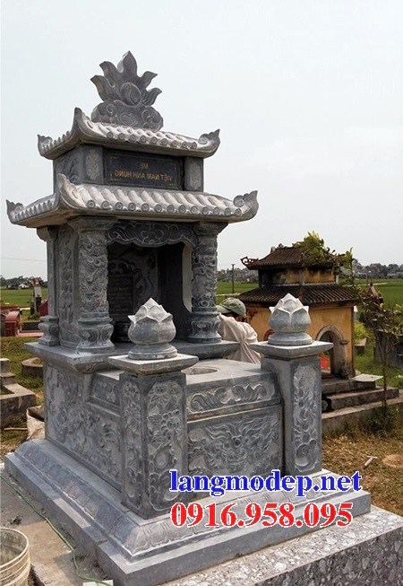 63 Mẫu mộ hai mái bằng đá xanh Thanh Hóa đẹp bán tại Thừa Thiên Huế