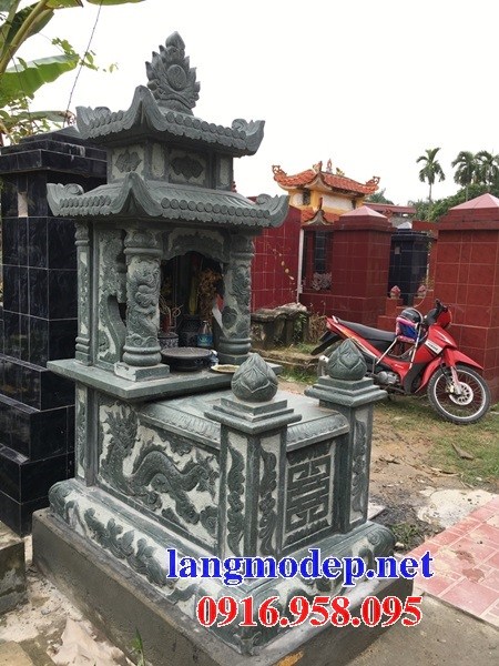 63 Mẫu mộ hai mái bằng đá xanh rêu tự nhiên đẹp bán tại Thừa Thiên Huế
