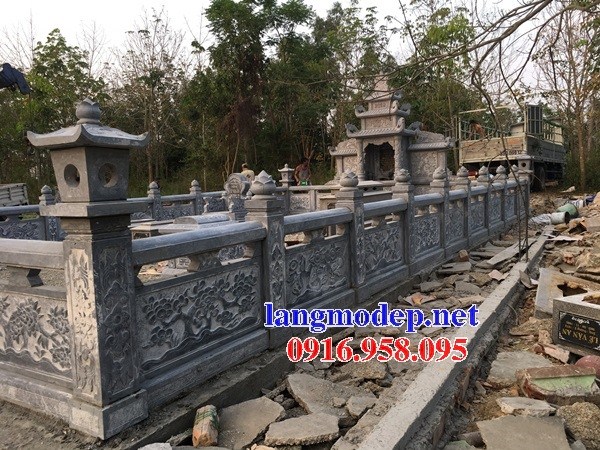 72 Mẫu lan can hàng rào khu lăng mộ nghĩa trang gia đình dòng họ bằng đá chạm khắc hoa văn đẹp bán tại Trà Vinh