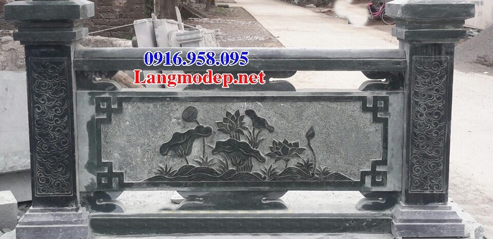 84 Mẫu lan can khu lăng mộ đá xanh rêu chạm khắc hoa văn đẹp bán tại Cà Mau