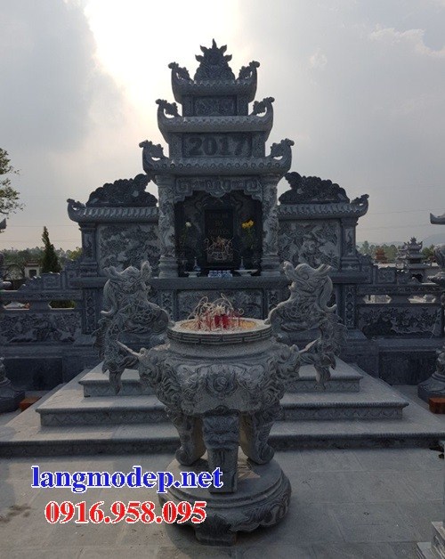 84 Mẫu miếu thờ chung khu lăng mộ gia đình dòng họ bằng đá chạm khắc hoa văn đẹp bán tại Cà Mau