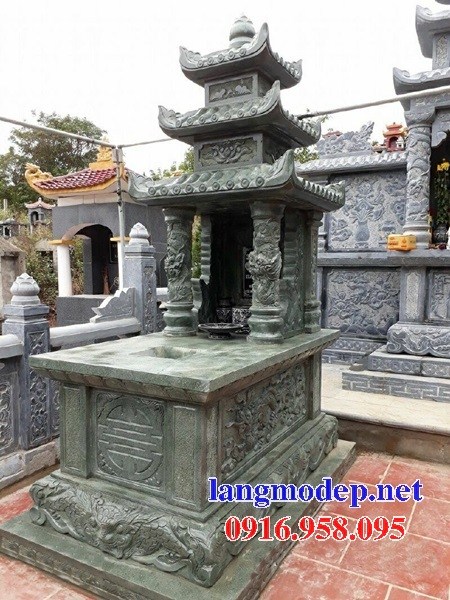 84 Mẫu mộ ba mái bằng đá xanh rêu đẹp bán tại Cà Mau