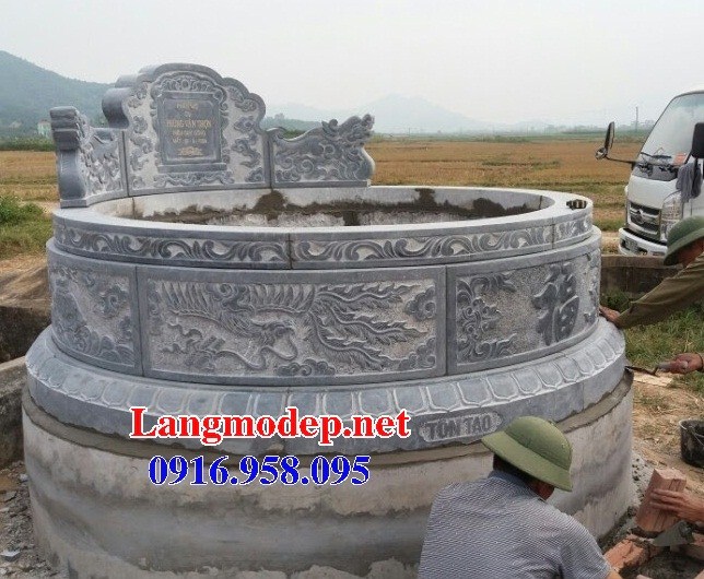 84 Mẫu mộ tròn bằng đá điêu khắc long phụng đẹp bán tại Cà Mau