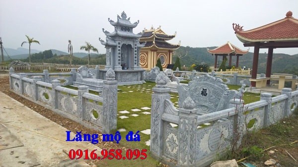 94 Mẫu khu lăng mộ nghĩa trang gia đình dòng họ bằng đá xanh Thanh Hóa đẹp bán tại Cao Bằng
