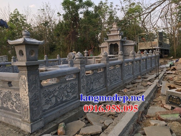 94 Mẫu lan can hàng rào khu lăng mộ nghĩa trang gia đình dòng họ bằng đá chạm khắc hoa văn đẹp bán tại Cao Bằng