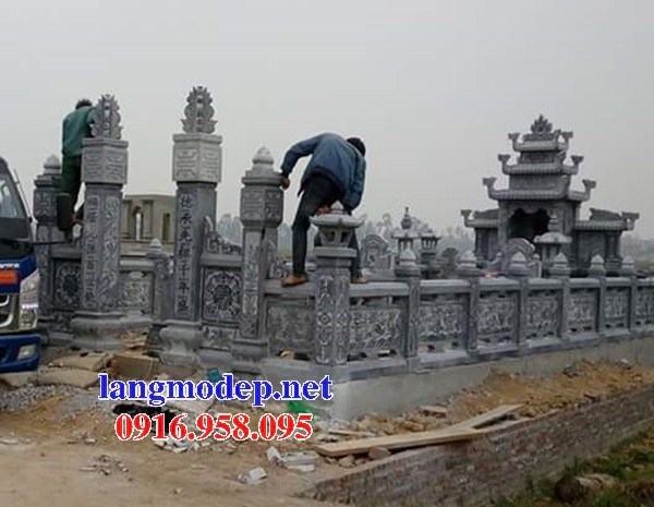 95 Mẫu lan can hàng rào khu lăng mộ nghĩa trang gia đình dòng họ bằng đá chạm khắc hoa văn đẹp bán tại Cần Thơ