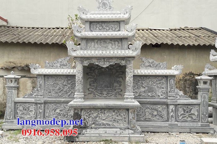 95 Mẫu miếu thờ chung khu lăng mộ gia đình dòng họ bằng đá điêu khắc tinh xảo đẹp bán tại Cần Thơ
