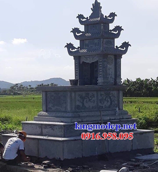 95 Mẫu mộ ba mái bằng đá chạm khắc hoa văn đẹp bán tại Cần Thơ