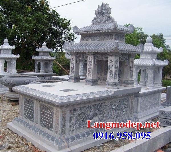 95 Mẫu mộ đôi gia đình bằng đá chạm khắc hoa văn đẹp bán tại Cần Thơ