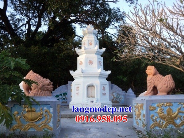 Hình ảnh mộ tháp phật giáo bằng đá trắng đẹp