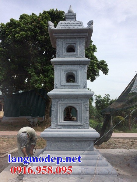 Hình ảnh mộ tháp phật giáo cất để tro cốt bằng đá ninh bình đẹp